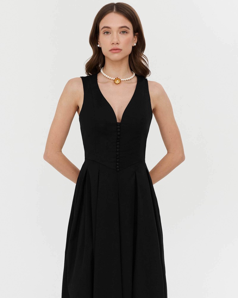 Сарафан бавовняний з ґудзиками
 від FASHIONSTA чорний