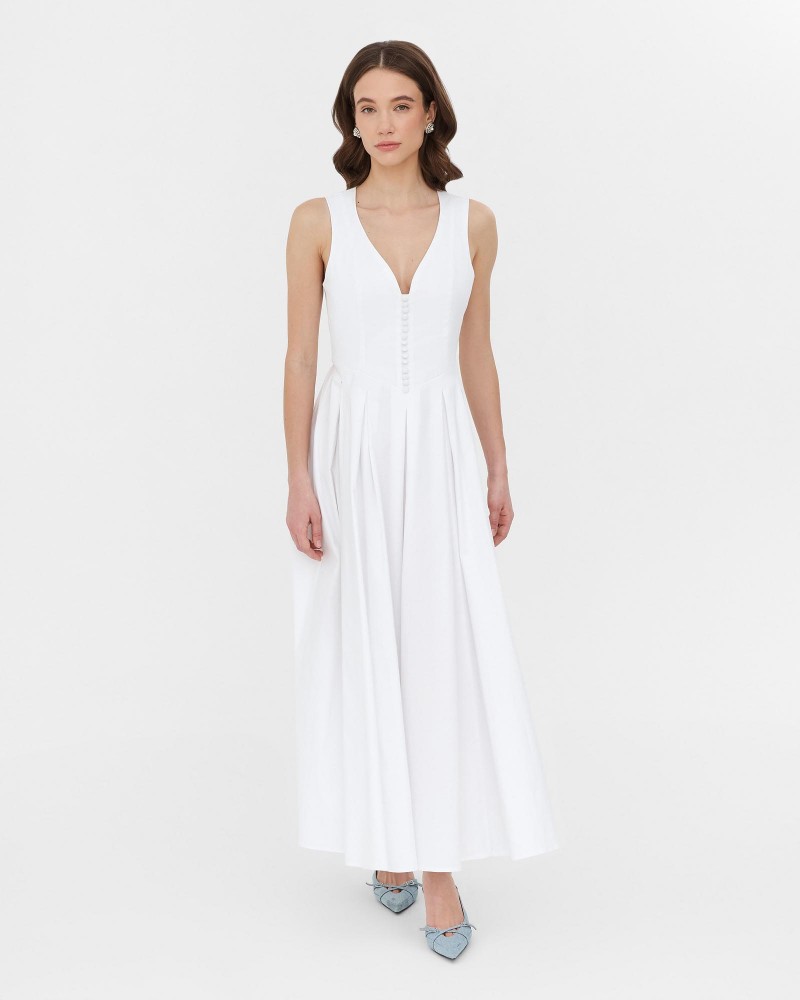 Сарафан бавовняний з ґудзиками
 від FASHIONSTA білий