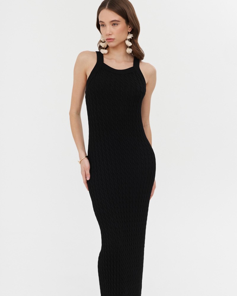 Сукня трикотажна з широкими бретелями від FASHIONSTA чорний
