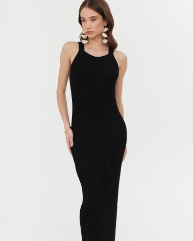Сукня трикотажна з широкими бретелями від FASHIONSTA чорний