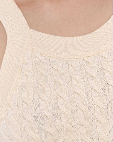 Сукня трикотажна з широкими бретелями від FASHIONSTA кремовий