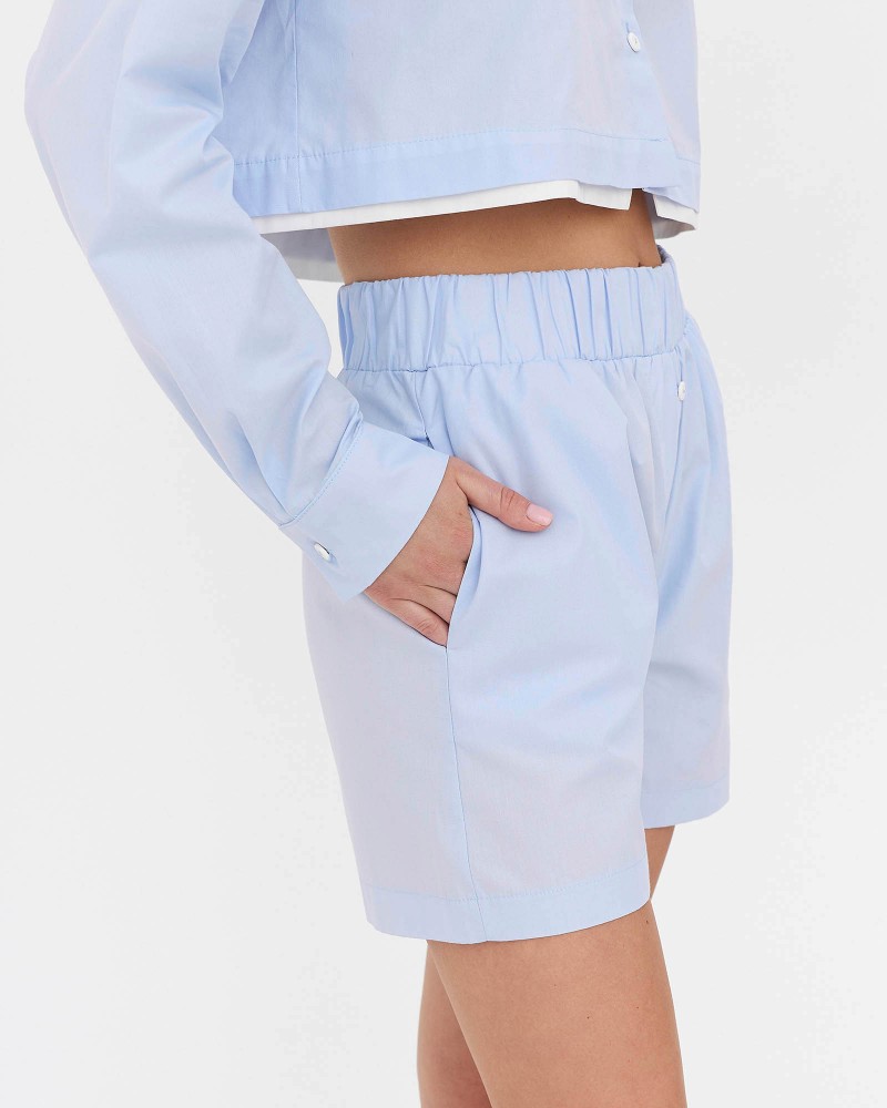 Шорти бавовняні однотонні від FASHIONISTA блакитний