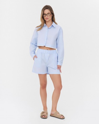 Шорти бавовняні однотонні від FASHIONISTA блакитний