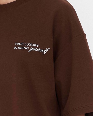 Футболка з написом від FASHIONISTA коричневий