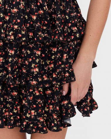 Сукня з імітацією корсета та рюшами від FASHIONSTA чорний