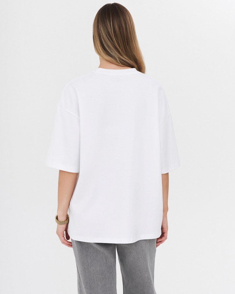 Футболка з написом від FASHIONISTA білий