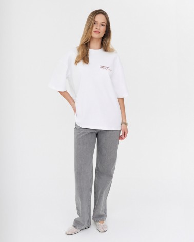 Футболка з написом від FASHIONISTA білий