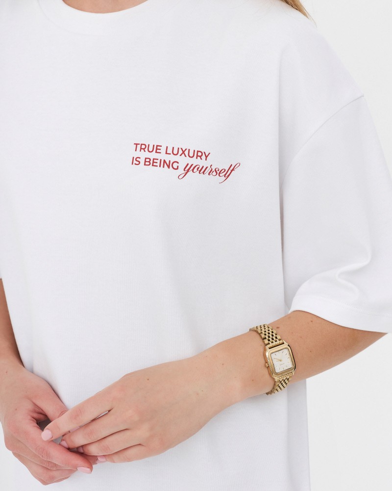 Футболка з написом від FASHIONISTA білий