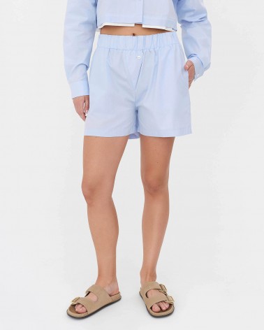 Шорти бавовняні однотонні від FASHIONISTA блакитний