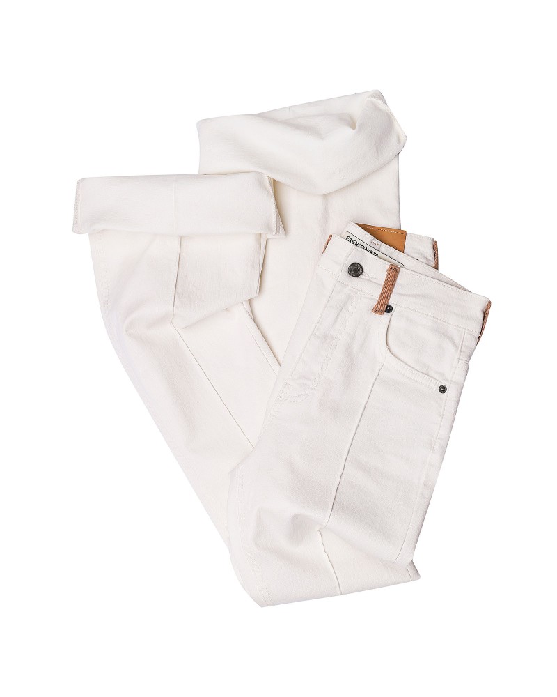 Джинси Flared з декоративними швами (KS) від FASHIONISTA молочний