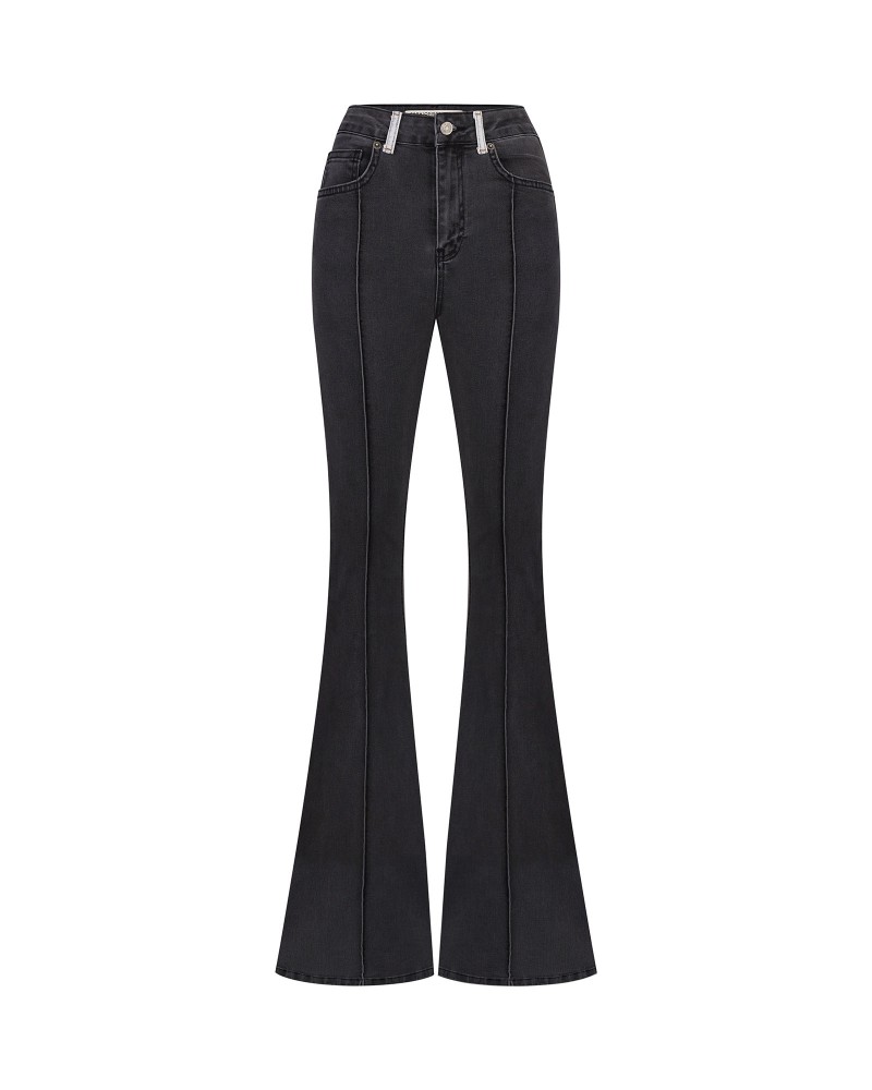 Джинси Flared з декоративними швами (KS) від FASHIONISTA темно-сірий