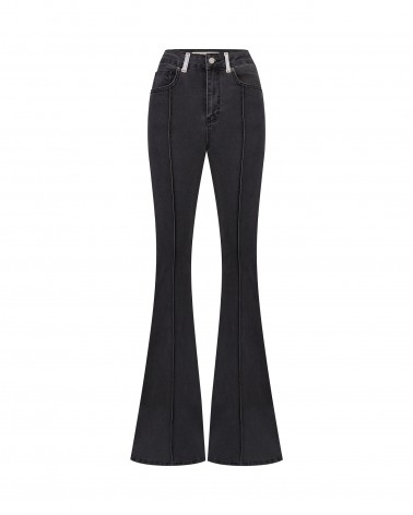 Джинси Flared з декоративними швами (KS) від FASHIONISTA темно-сірий