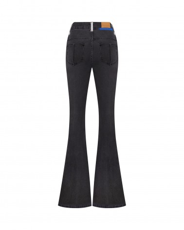 Джинси Flared з декоративними швами (KS) від FASHIONISTA темно-сірий