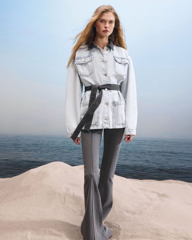 Джинси Flared з декоративними швами (KS) від FASHIONISTA темно-сірий