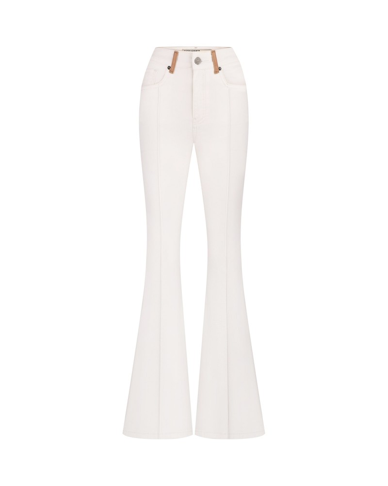 Джинси Flared з декоративними швами (KS) від FASHIONISTA молочний
