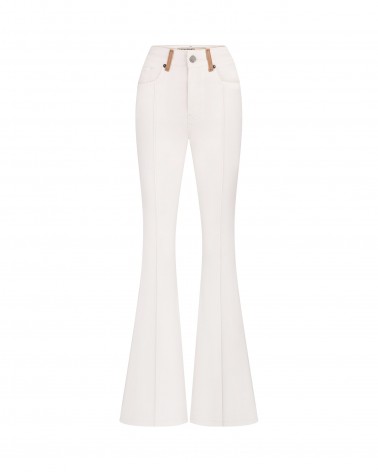 Джинси Flared з декоративними швами (KS) від FASHIONISTA молочний