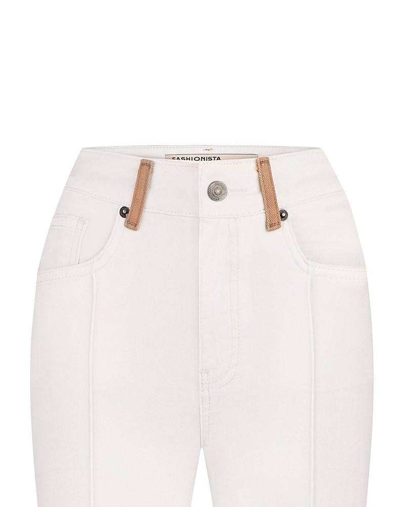 Джинси Flared з декоративними швами (KS) від FASHIONISTA молочний