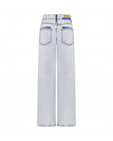 Джинси Straight з розрізом (KS) від FASHIONISTA блакитний