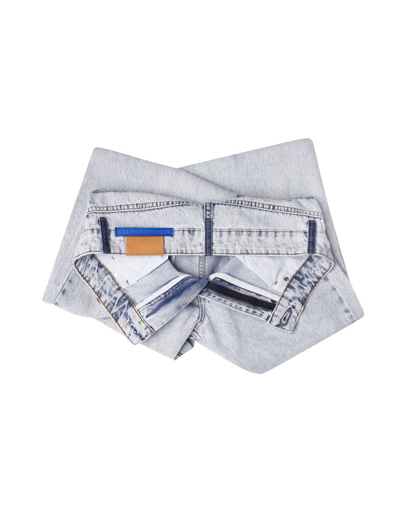 Джинси Straight з розрізом (KS) від FASHIONISTA блакитний