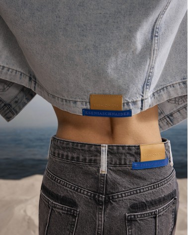 Куртка джинсова з контрастним коміром (KS) від FASHIONISTA блакитний