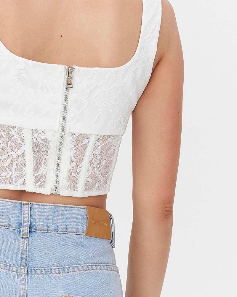 Корсет мереживний від FASHIONISTA білий