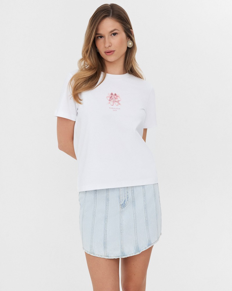 Футболка з принтом від FASHIONISTA білий