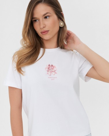 Футболка з принтом від FASHIONISTA білий