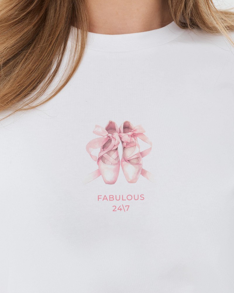 Футболка з принтом від FASHIONISTA білий