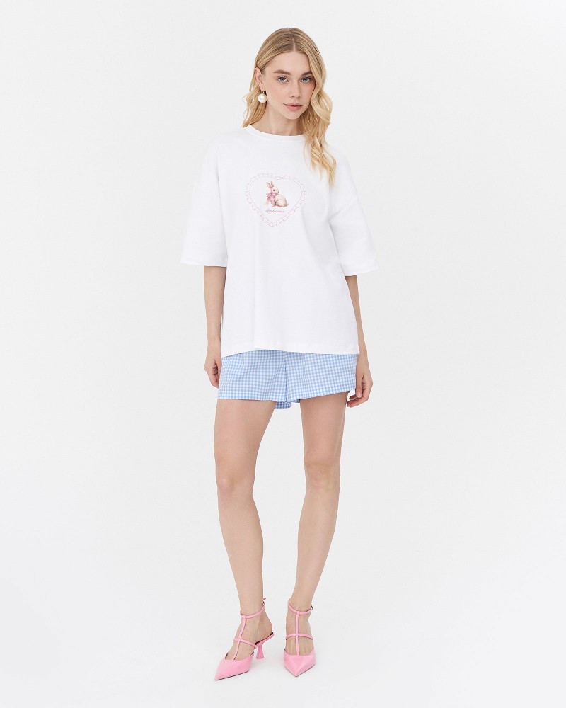 Футболка з принтом від FASHIONISTA білий