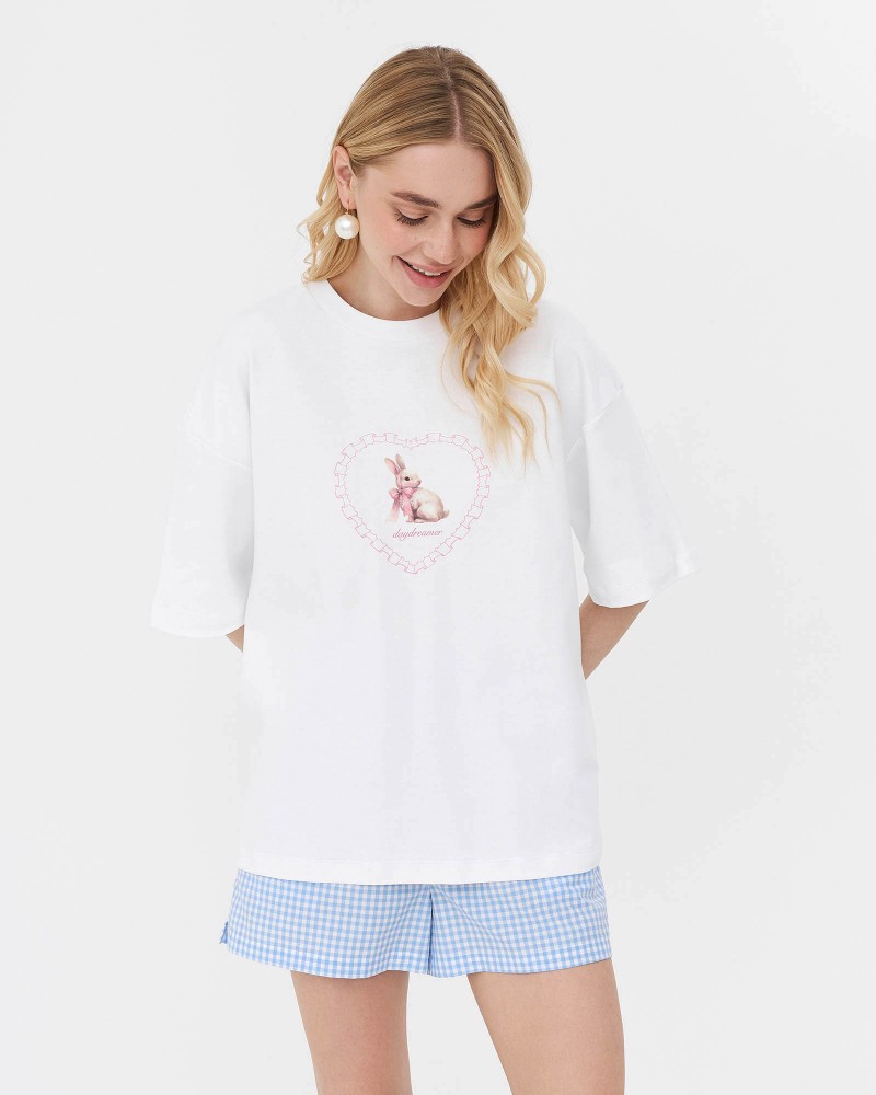 Футболка з принтом від FASHIONISTA білий