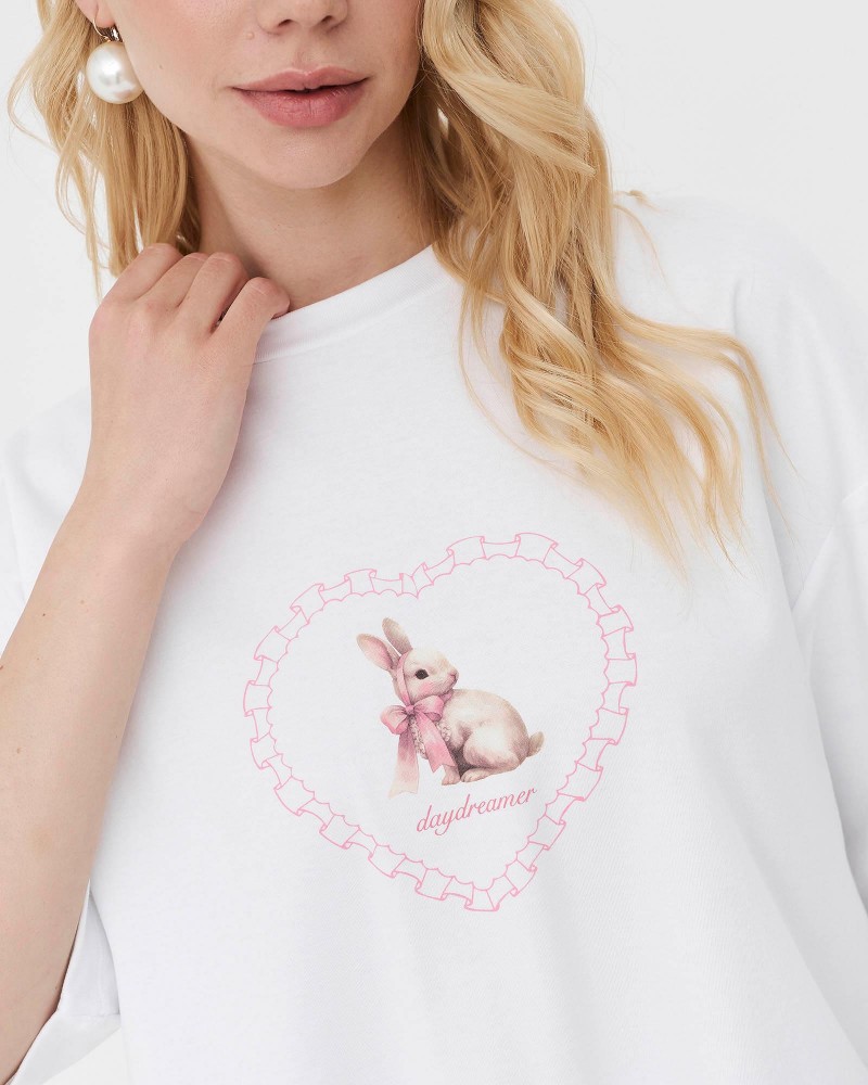 Футболка з принтом від FASHIONISTA білий