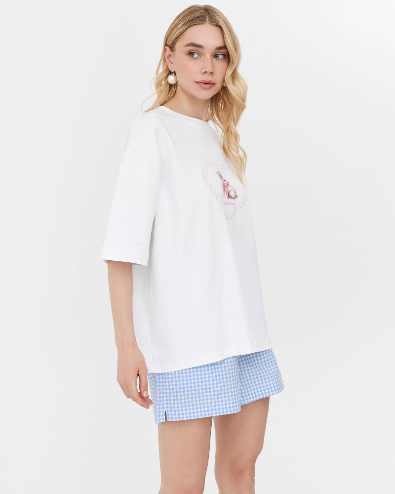 Футболка з принтом від FASHIONISTA білий