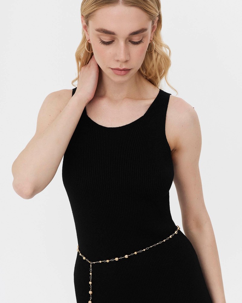 Сукня трикотажна з бахромою від FASHIONSTA чорний