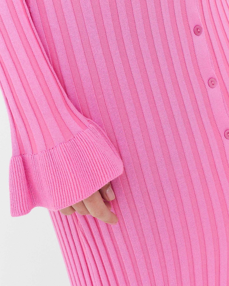 Сукня трикотажна з рюшами та коміром від FASHIONISTA рожевий