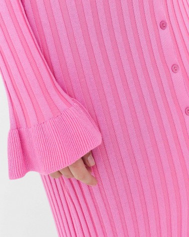 Сукня трикотажна з рюшами та коміром від FASHIONISTA рожевий