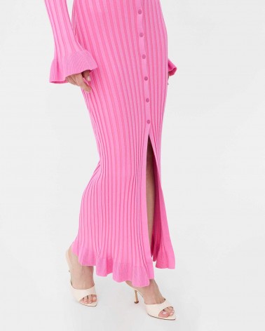 Сукня трикотажна з рюшами та коміром від FASHIONISTA рожевий
