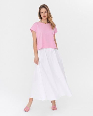 Футболка вкорочена з манжетами від FASHIONISTA рожевий