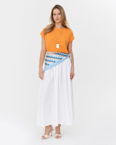 Футболка вкорочена з манжетами від FASHIONISTA оранжевий