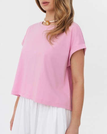 Футболка вкорочена з манжетами від FASHIONISTA рожевий