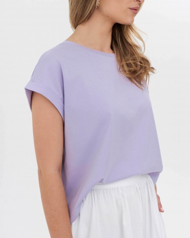 Футболка вкорочена з манжетами від FASHIONISTA темно-ліловий