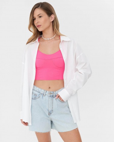 Топ з імітацією бюстьє від FASHIONISTA фуксія