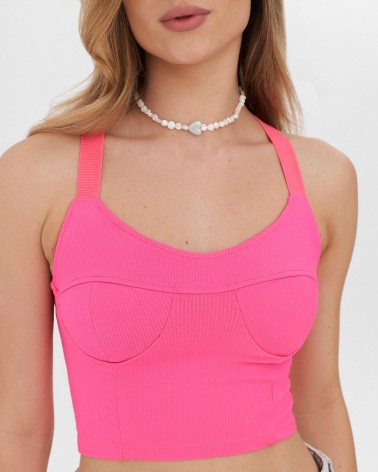 Топ з імітацією бюстьє від FASHIONISTA фуксія