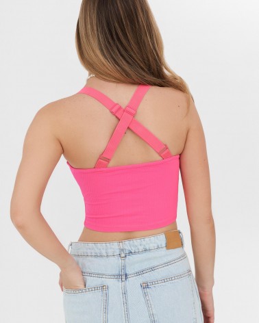 Топ з імітацією бюстьє від FASHIONISTA фуксія