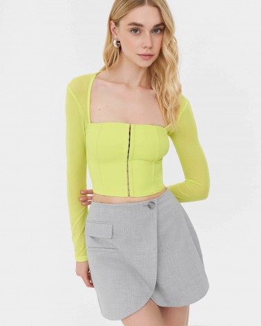 Топ з імітацією корсета від FASHIONISTA жовтий