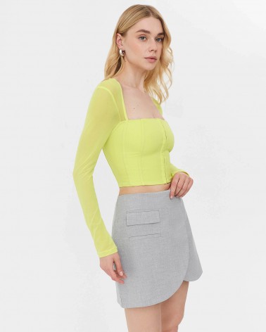 Топ з імітацією корсета від FASHIONISTA жовтий