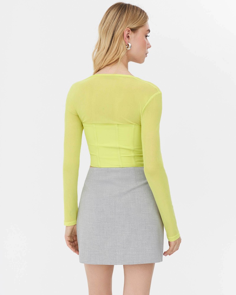 Топ з імітацією корсета від FASHIONISTA жовтий