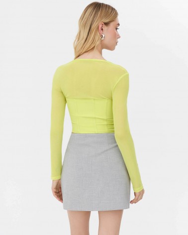 Топ з імітацією корсета від FASHIONISTA жовтий