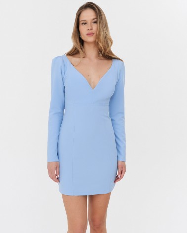 Сукня з V-вирізом від FASHIONISTA блакитний