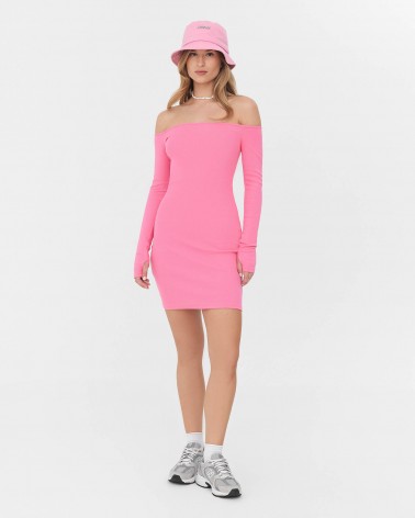 Сукня трикотажна з відкритими плечима від FASHIONISTA рожевий