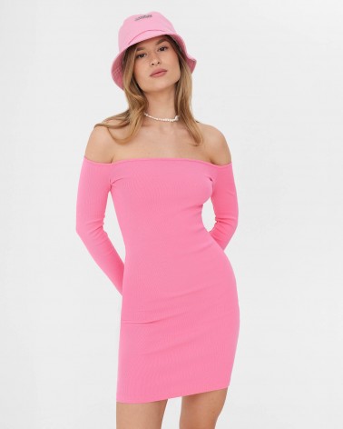 Сукня трикотажна з відкритими плечима від FASHIONISTA рожевий